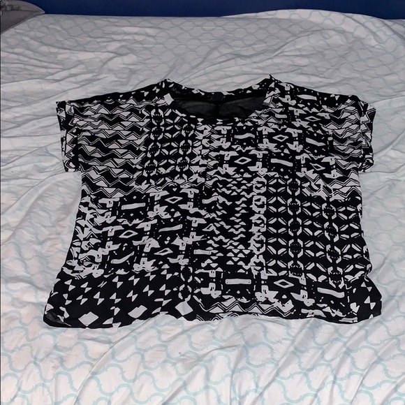 Forever 21 Tops - Sheer black and white tribal print shirt